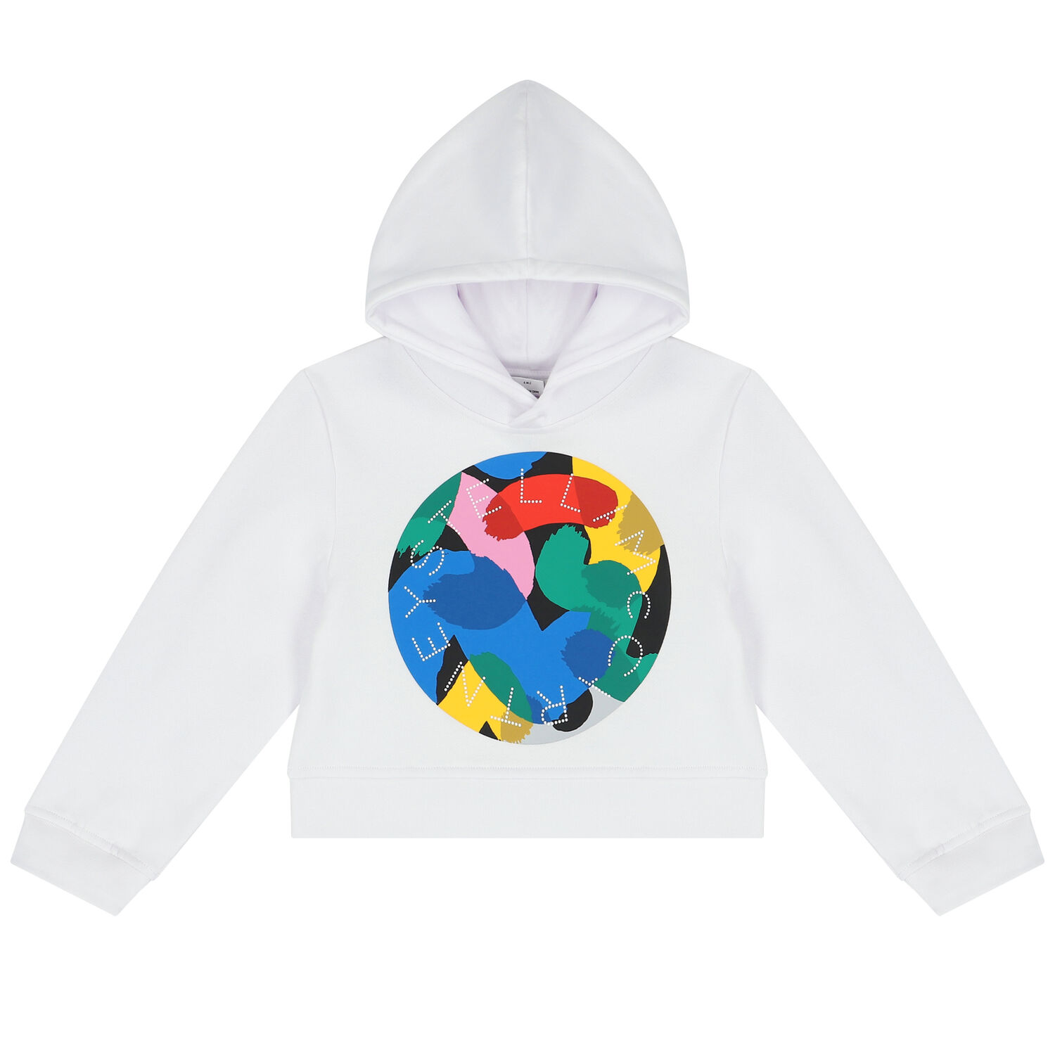 Girls White Logo Hooded Top, 1, hi-res