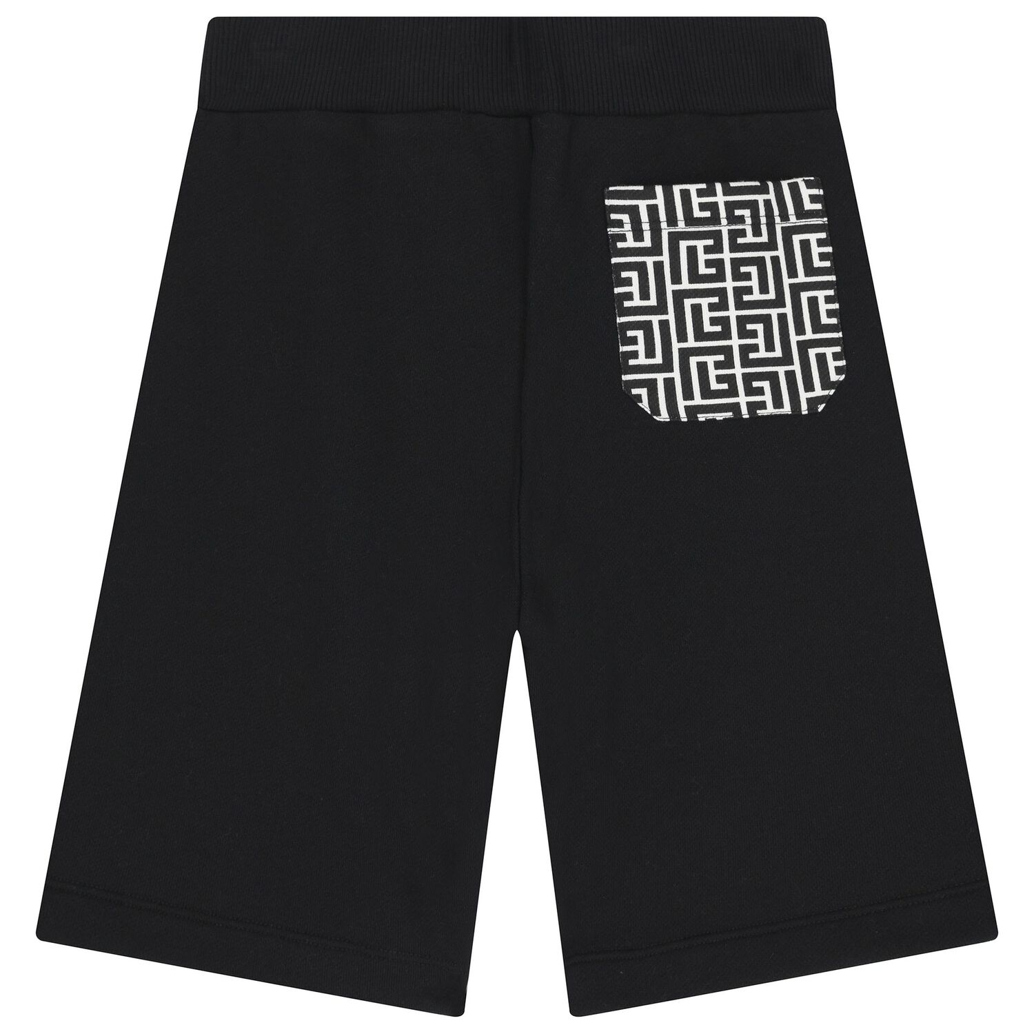 Black Monogram Logo Shorts, 1, hi-res