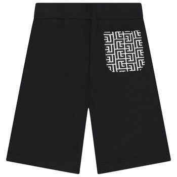 Black Monogram Logo Shorts