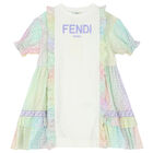 Girls Multi-Colored Logo Dress, 1, hi-res