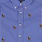Boys Blue & White Stripe Logo Shirt, 1, hi-res