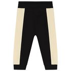 Baby Boys Beige & Black Logo Tracksuit, 1, hi-res