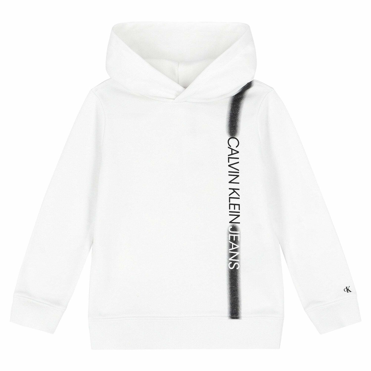 Boys White Logo Hooded Top, 1, hi-res