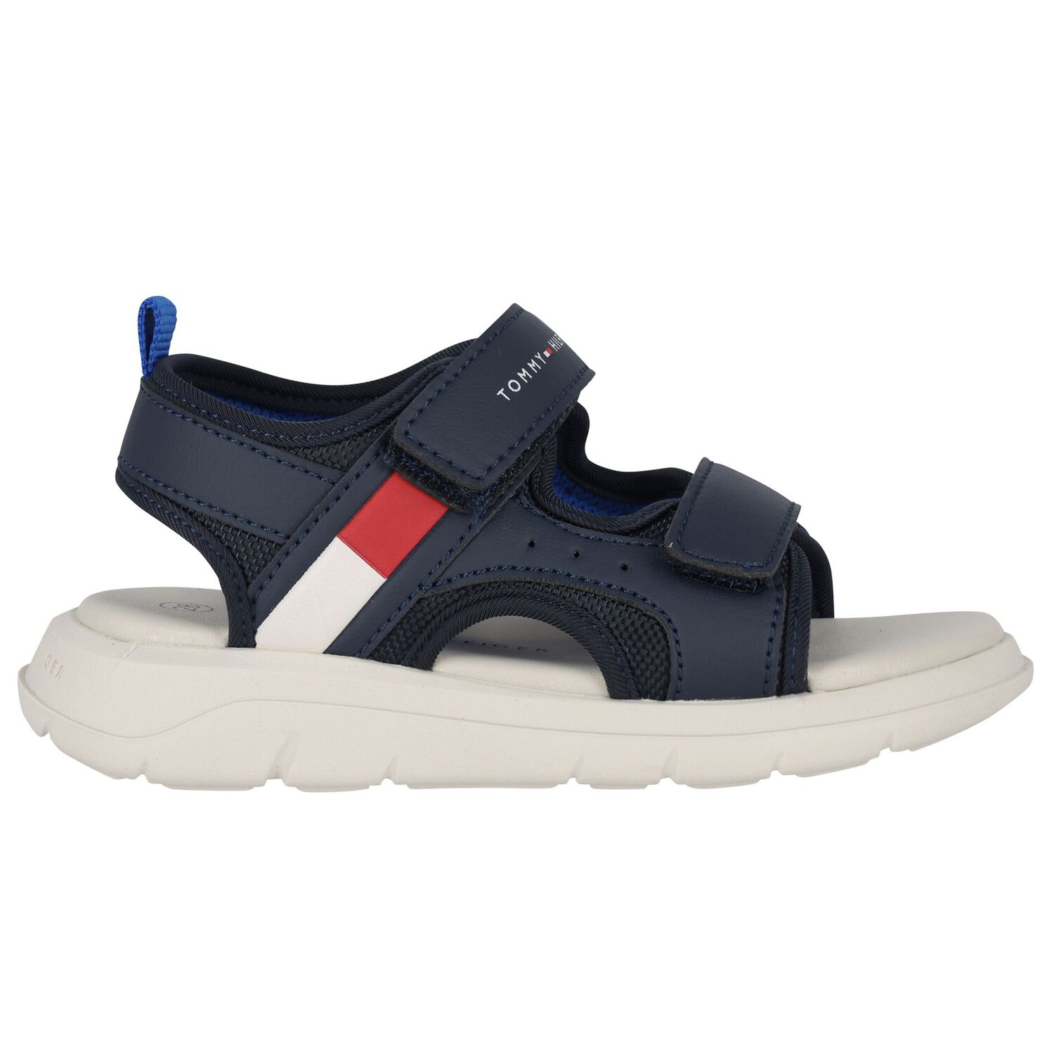 Boys Blue Logo Sandals, 1, hi-res