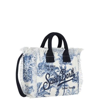 Girls White & Blue Vanity Jungle Mini Handbag ( 22cm )