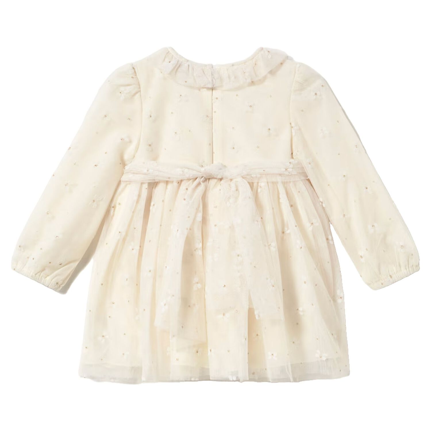 Younger Girls Ivory Tulle Dress, 2, hi-res