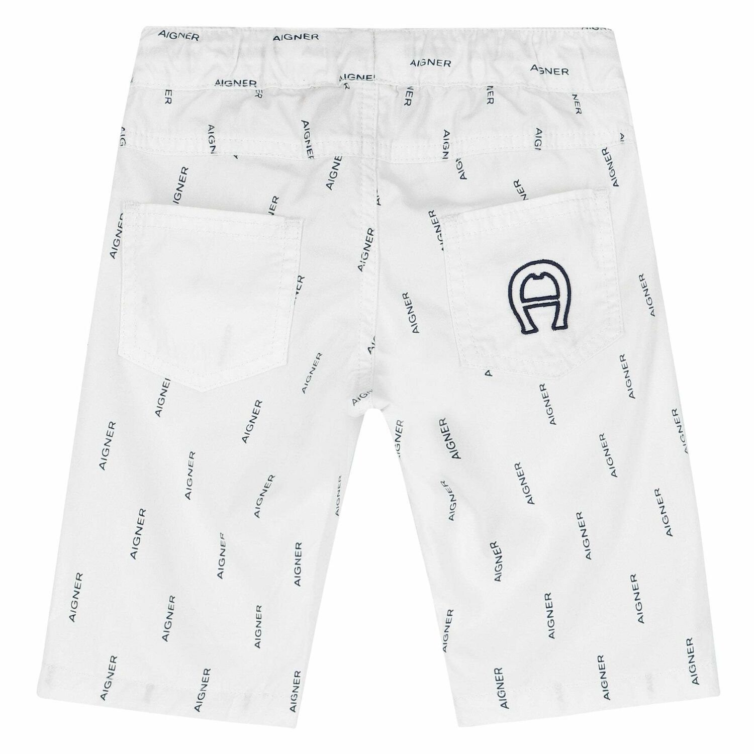 Younger Boys White Logo Shorts, 1, hi-res image number null
