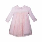 Baby Girls Pink Lace Dress, 1, hi-res