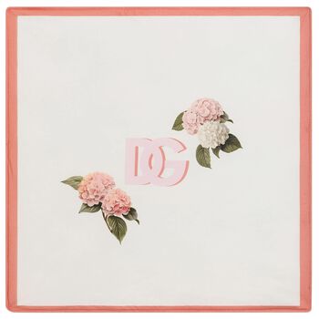 Baby Girls Pink & Ivory Logo Floral Blanket
