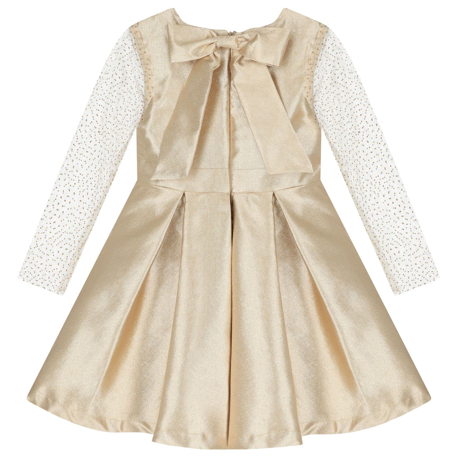 Girls Gold Rhinestone Dress, 1, hi-res