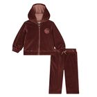 Younger Girls Burgundy Logo Tracksuit, 1, hi-res