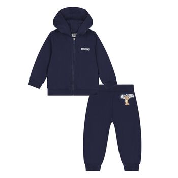 Younger Navy Blue Teddy Bear Logo Tracksuit