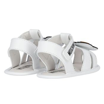 White Teddy Bear Baby Sandals