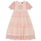 Girls Pink Logo Dress, 1, hi-res