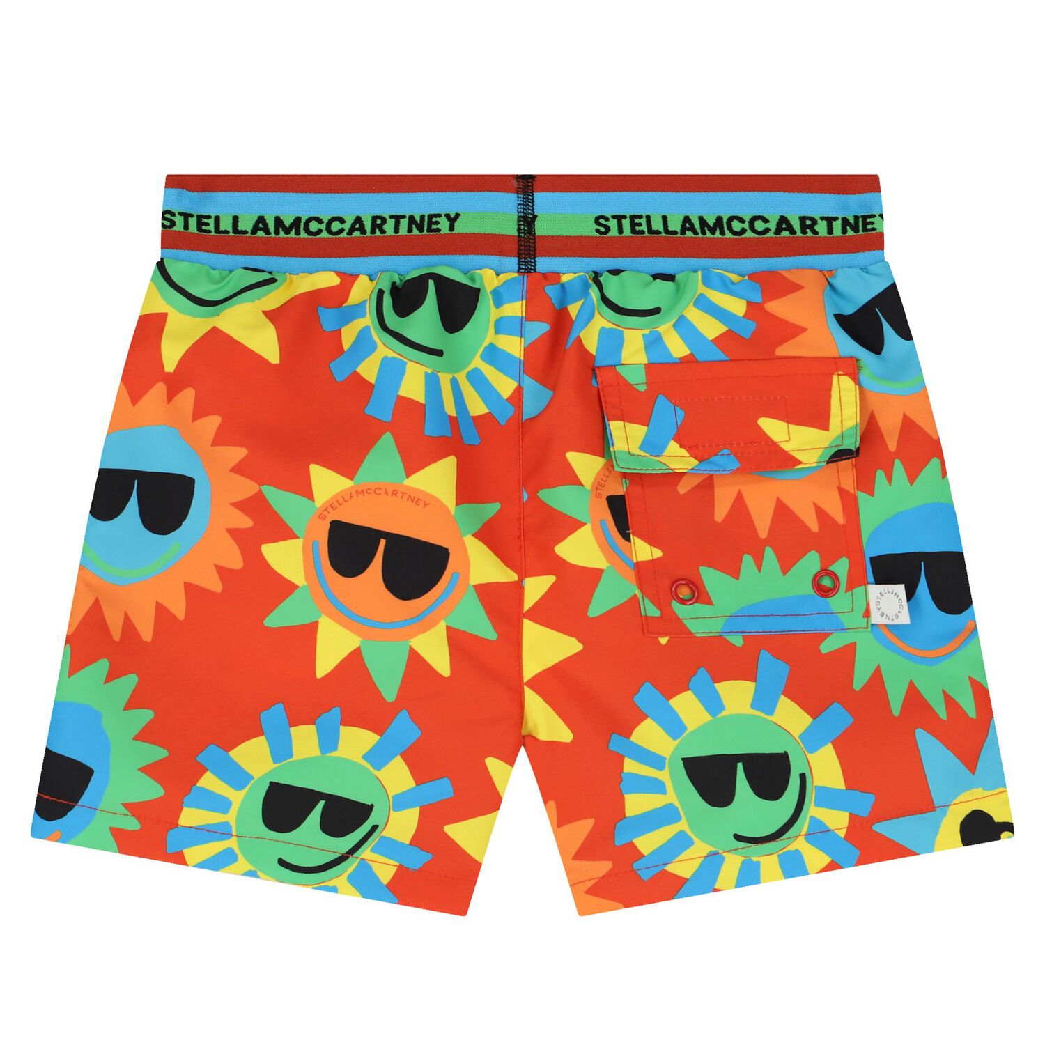 Younger Boys Red Sun Swim Shorts, 1, hi-res