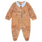 Baby Boys Beige & Blue Geo Map Babygrow Gift Set, 1, hi-res