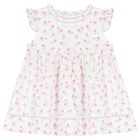 Baby Girls White Rose Print Dress Set, 1, hi-res