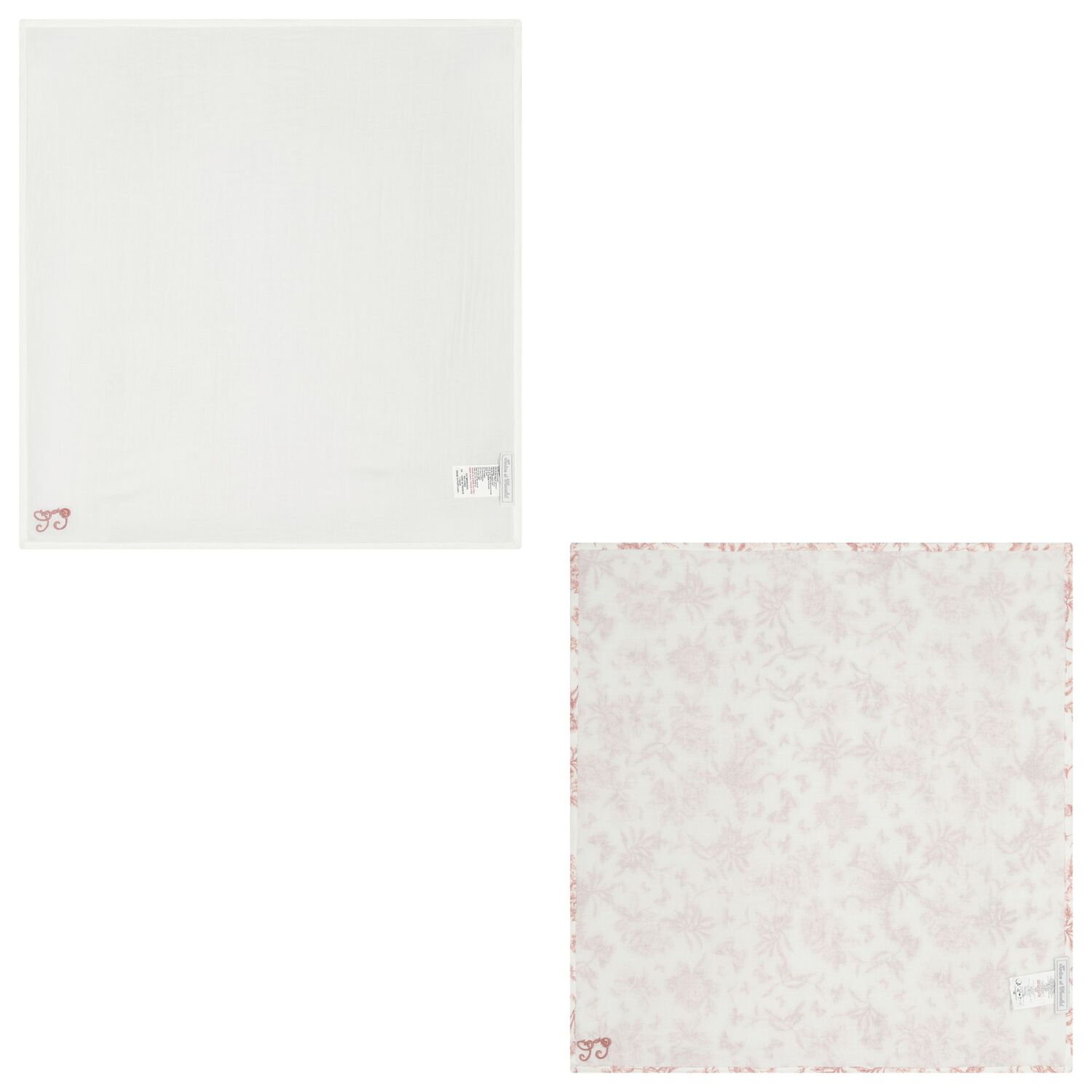  Baby Girls Pink & White Toile De Jouy Muslin Swaddles ( 2-Pack ), 3, hi-res