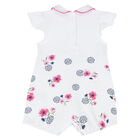 Baby Girls White & Pink Floral Romper, 1, hi-res