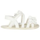 Baby Girls White Bow Sandals, 1, hi-res