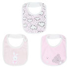Baby Girls White & Pink Bib (3-Pack), 1, hi-res
