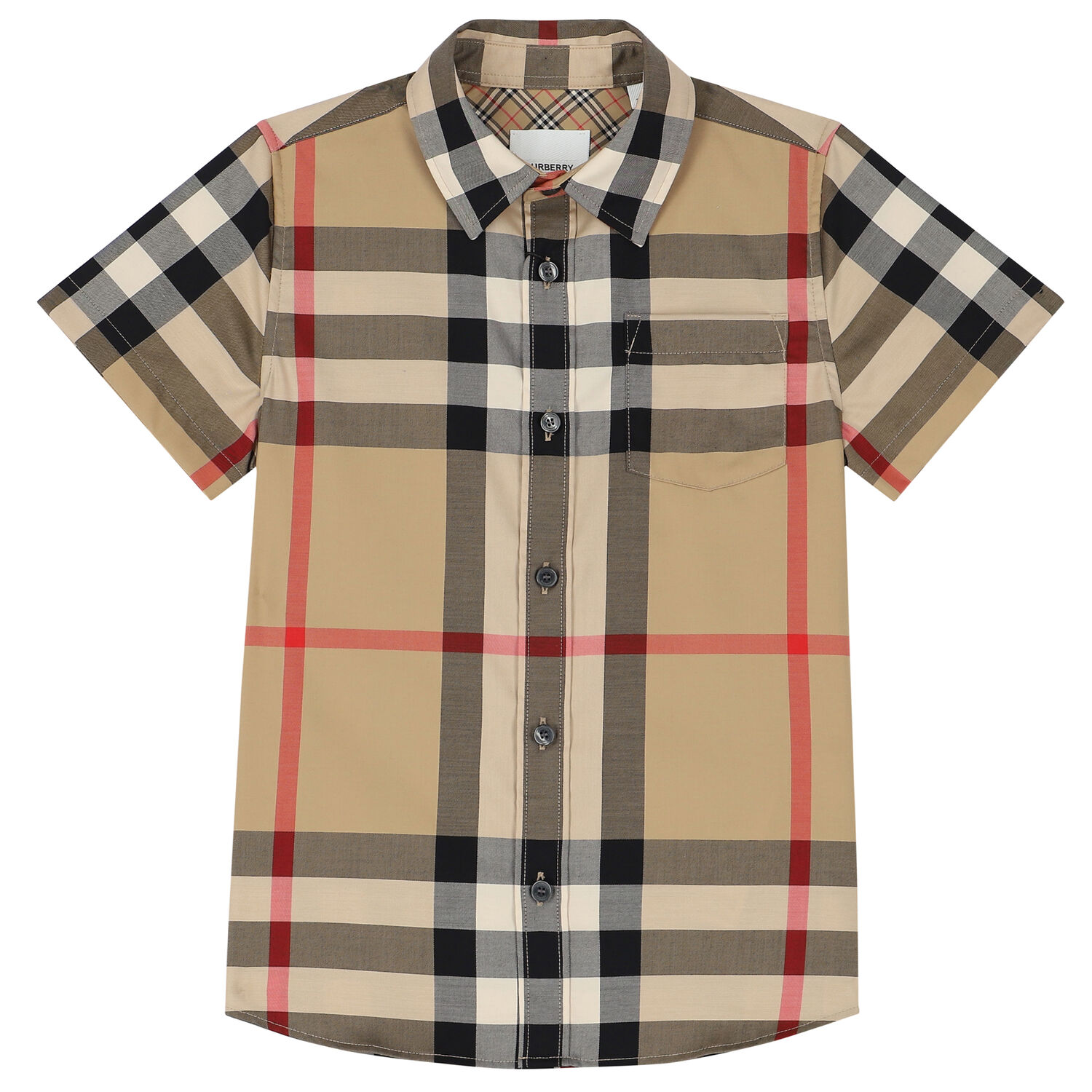 Boys Beige Checkered Shirt, 1, hi-res image number null