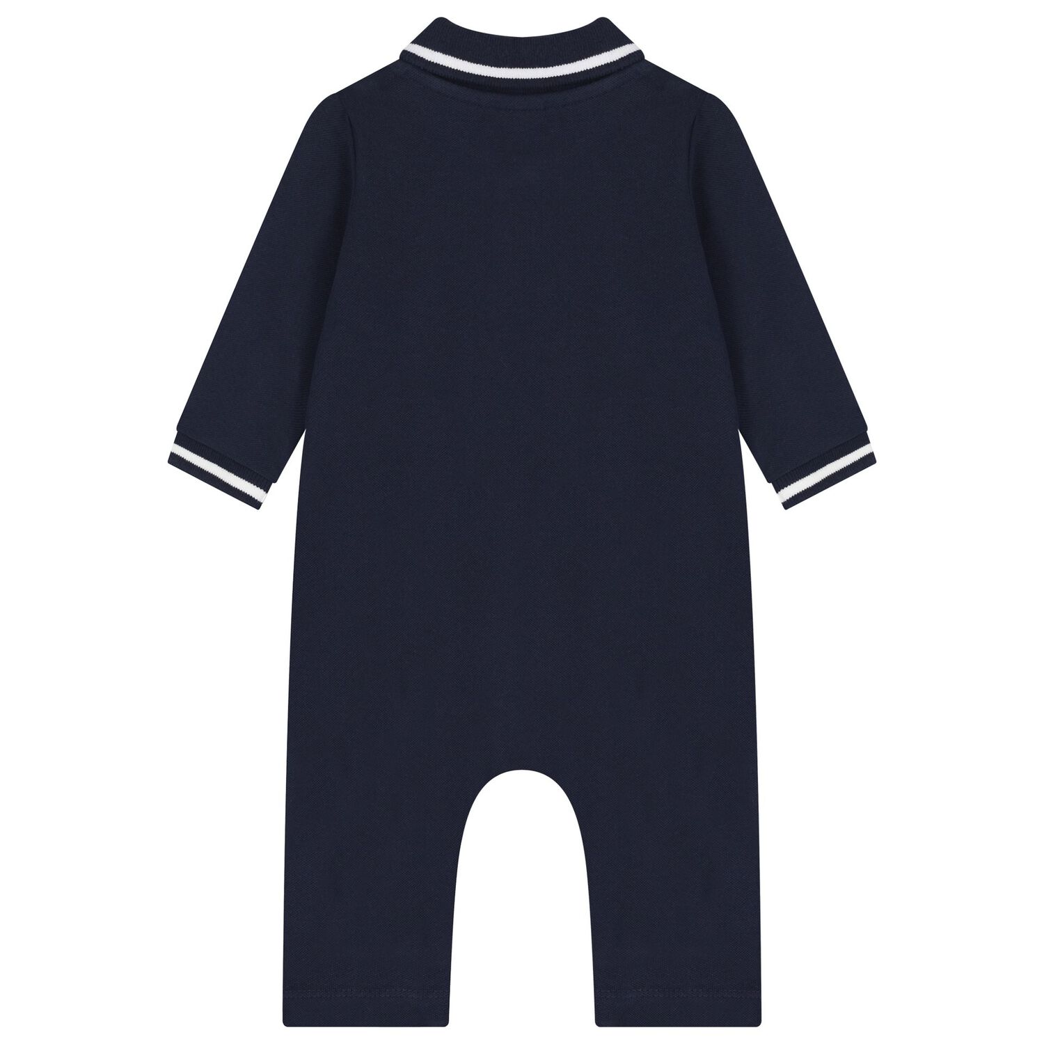 Baby Boys Navy Blue Logo Polo Romper, 1, hi-res