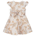 Girls Blue & Gold Brocade Dress, 1, hi-res