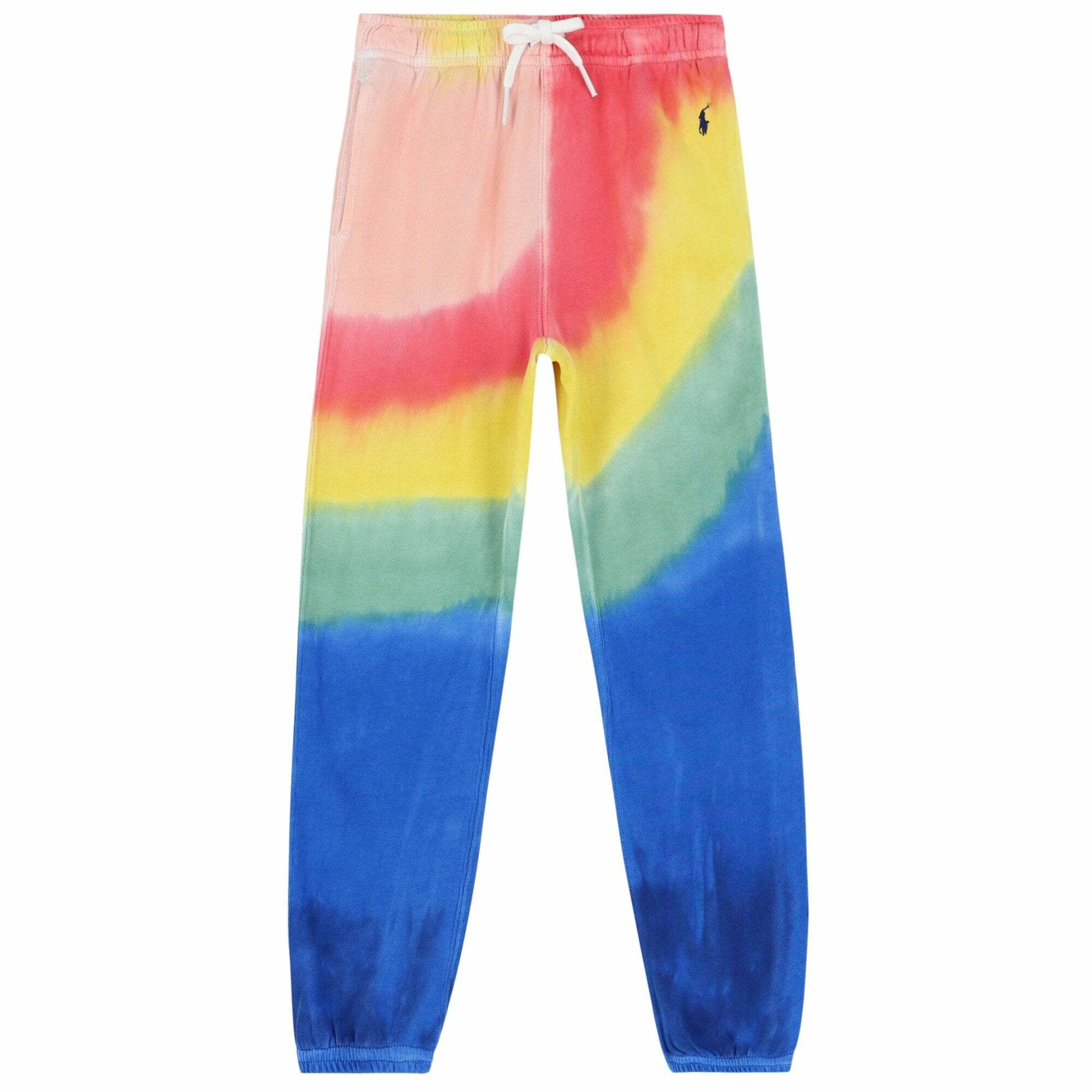 Ralph Lauren Girls Multi Colored Tie Dye Logo Joggers Junior Couture UK