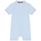 Baby Boys Blue Logo Polo Romper, 3, hi-res