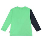 Younger Boys Green Logo Long Sleeved Top, 1, hi-res
