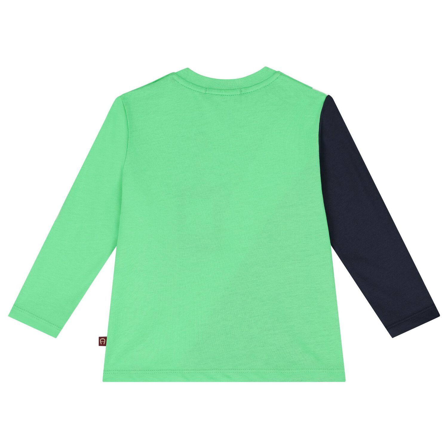 Younger Boys Green Logo Long Sleeved Top, 1, hi-res