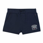 Girls Navy Logo Shorts, 1, hi-res