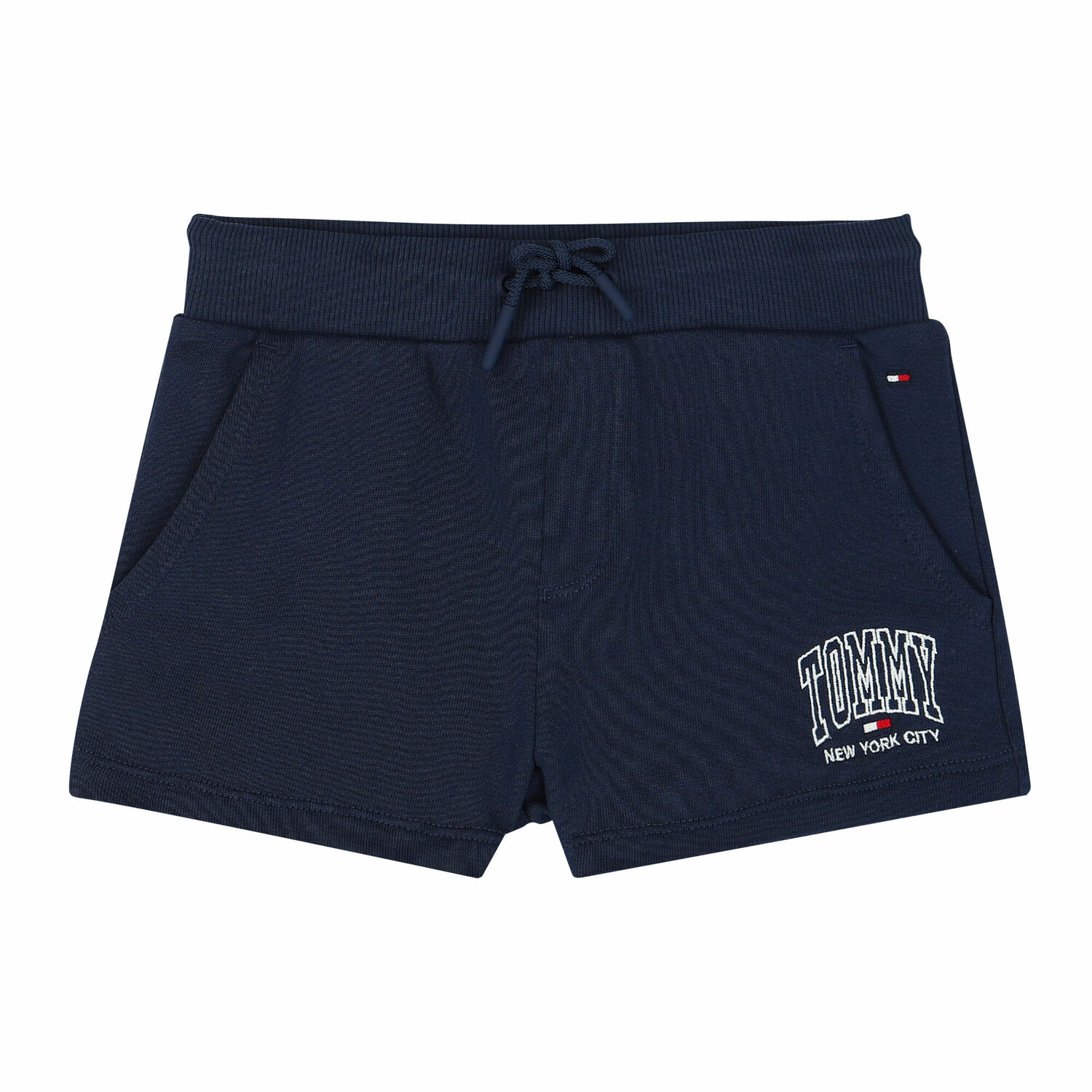 Girls Navy Logo Shorts, 1, hi-res