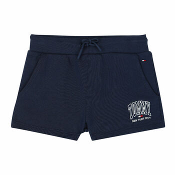 Girls Navy Logo Shorts