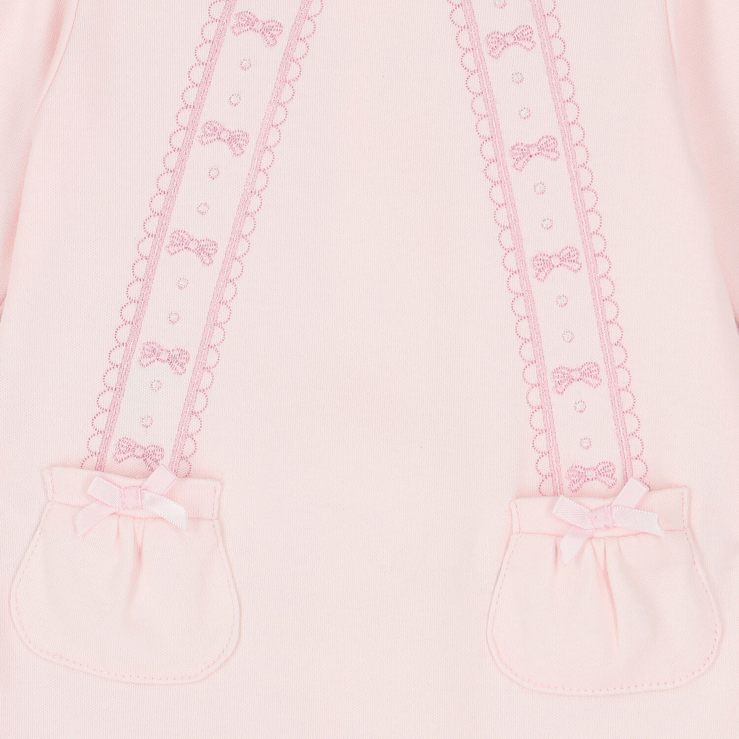 Baby Girls Pink Embroidered Babygrow, 1, hi-res