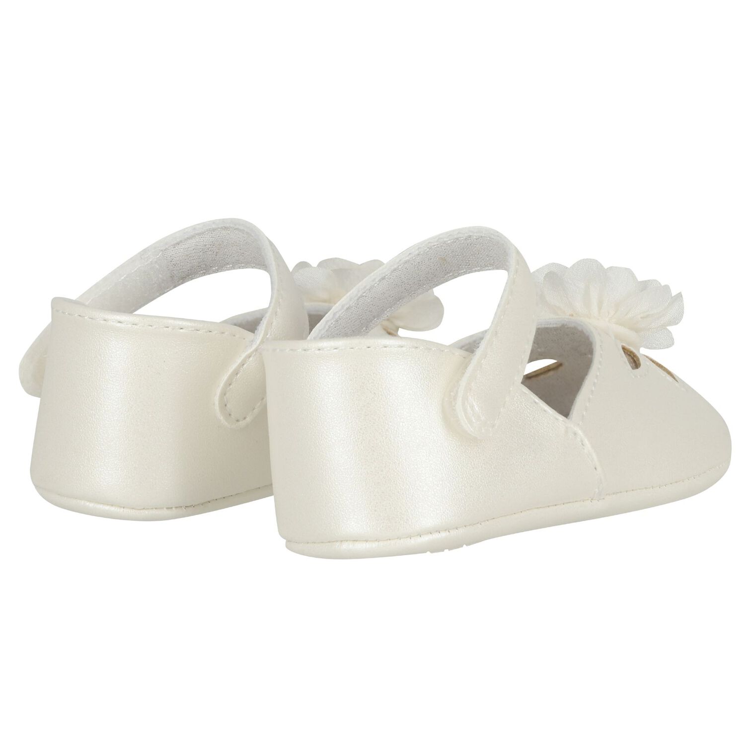 Baby Girls Ivory Flower Pre Walker Shoes, 1, hi-res