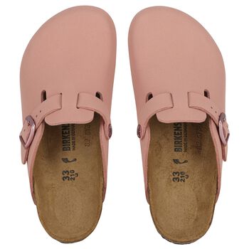 Girls Pink Logo Leather Clog 