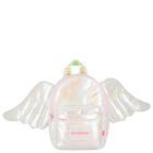 Girls Silver Iridescent Logo Backpack, 1, hi-res