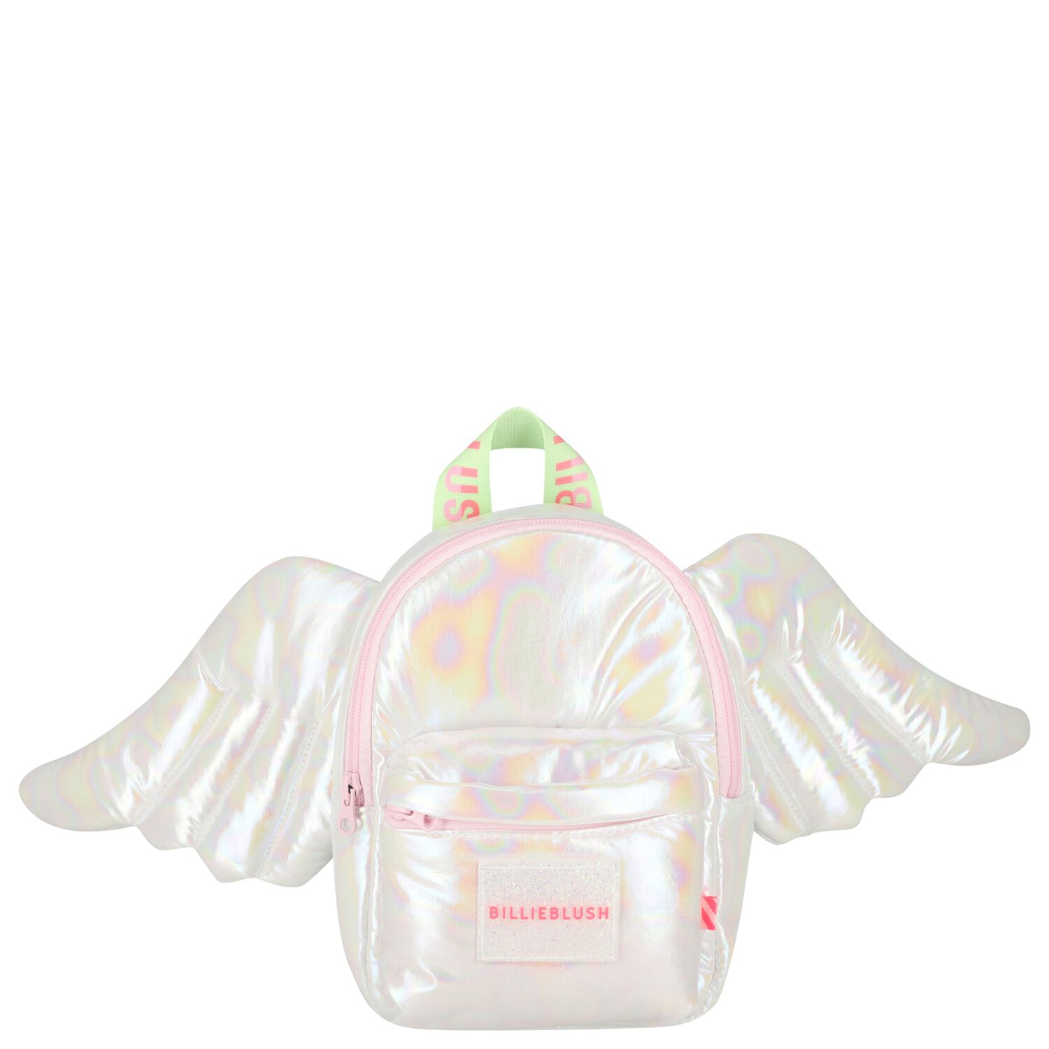 Girls Silver Iridescent Logo Backpack, 1, hi-res