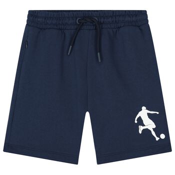 Boys Navy Blue Logo Shorts