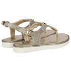 Girls Ivory & Gold Sandals, 1, hi-res