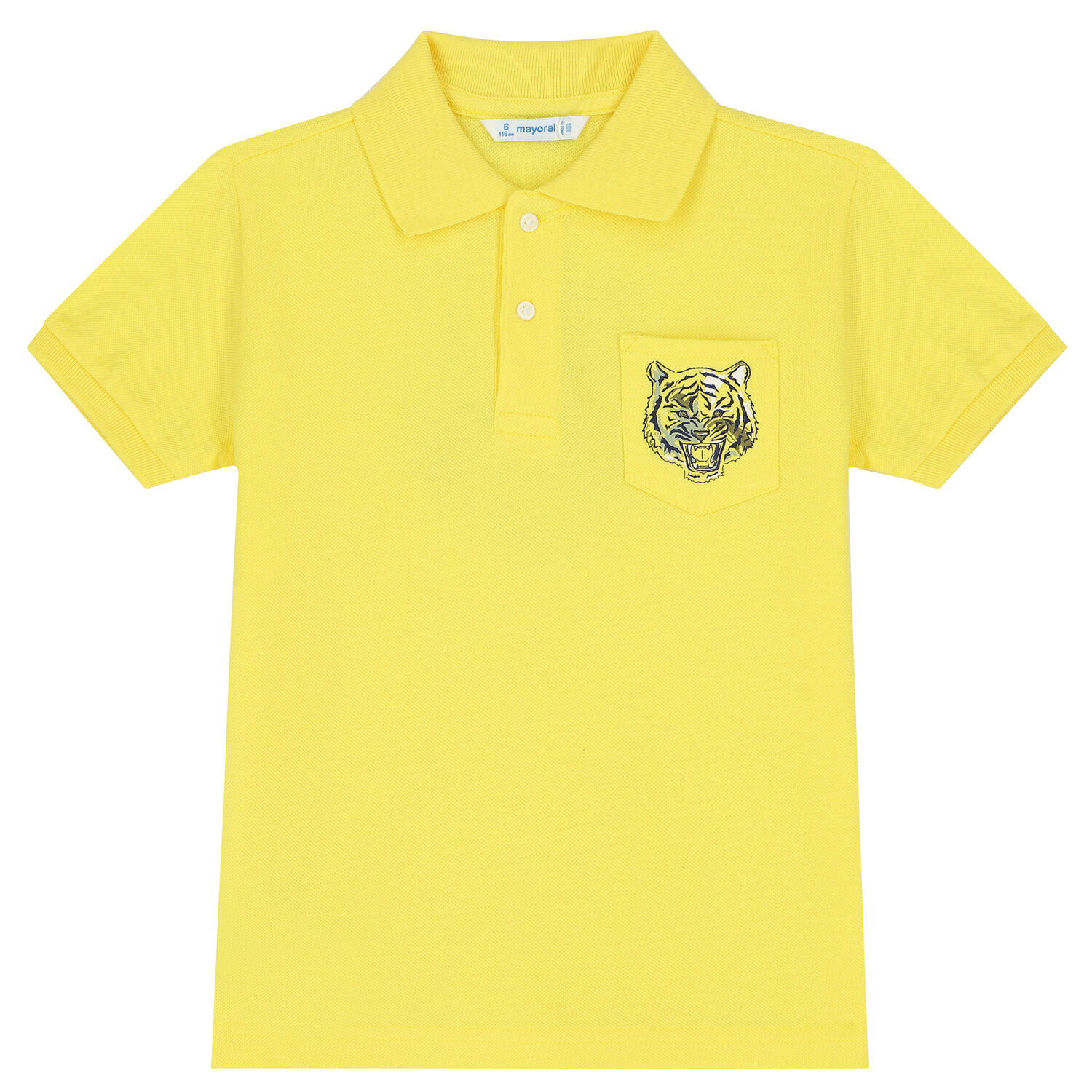 Boys Yellow Tiger Polo Shirt, 1, hi-res