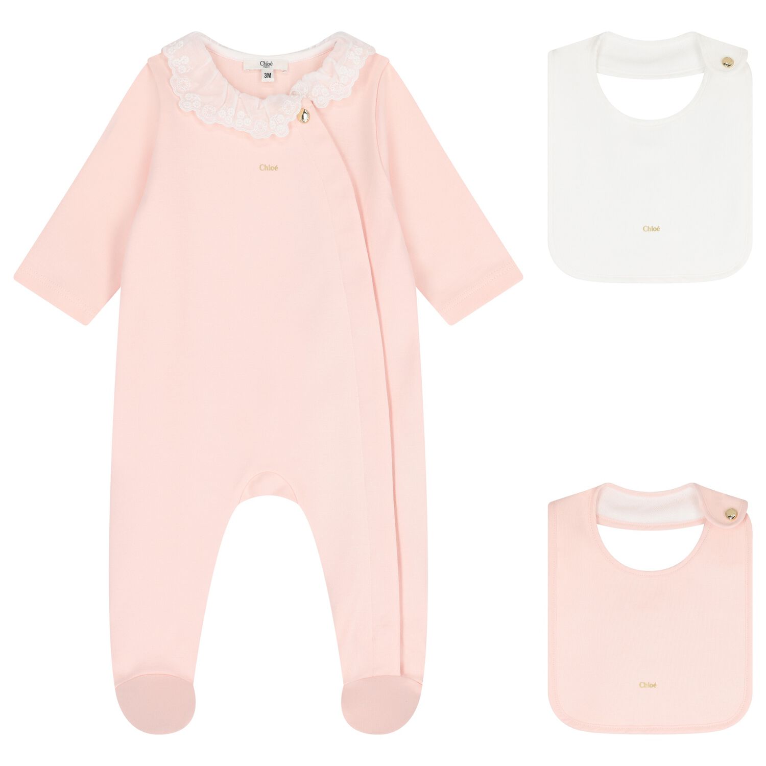 Baby Girls Pink & White Babygrow Gift Set , 2, hi-res