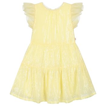 Girls Yellow Chiffon Sequin Dress
