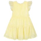 Girls Yellow Chiffon Sequin Dress, 2, hi-res