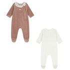 Baby Girls Ivory & Brown Babygrow Gift Set, 1, hi-res