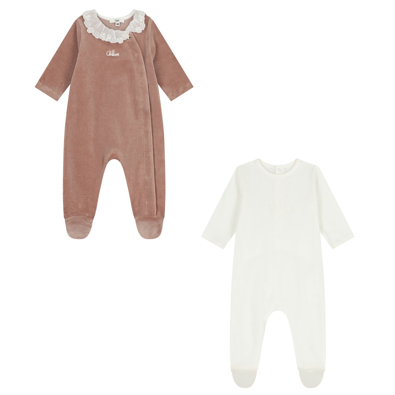 Baby Girls Ivory & Brown Babygrow Gift Set, 1, hi-res