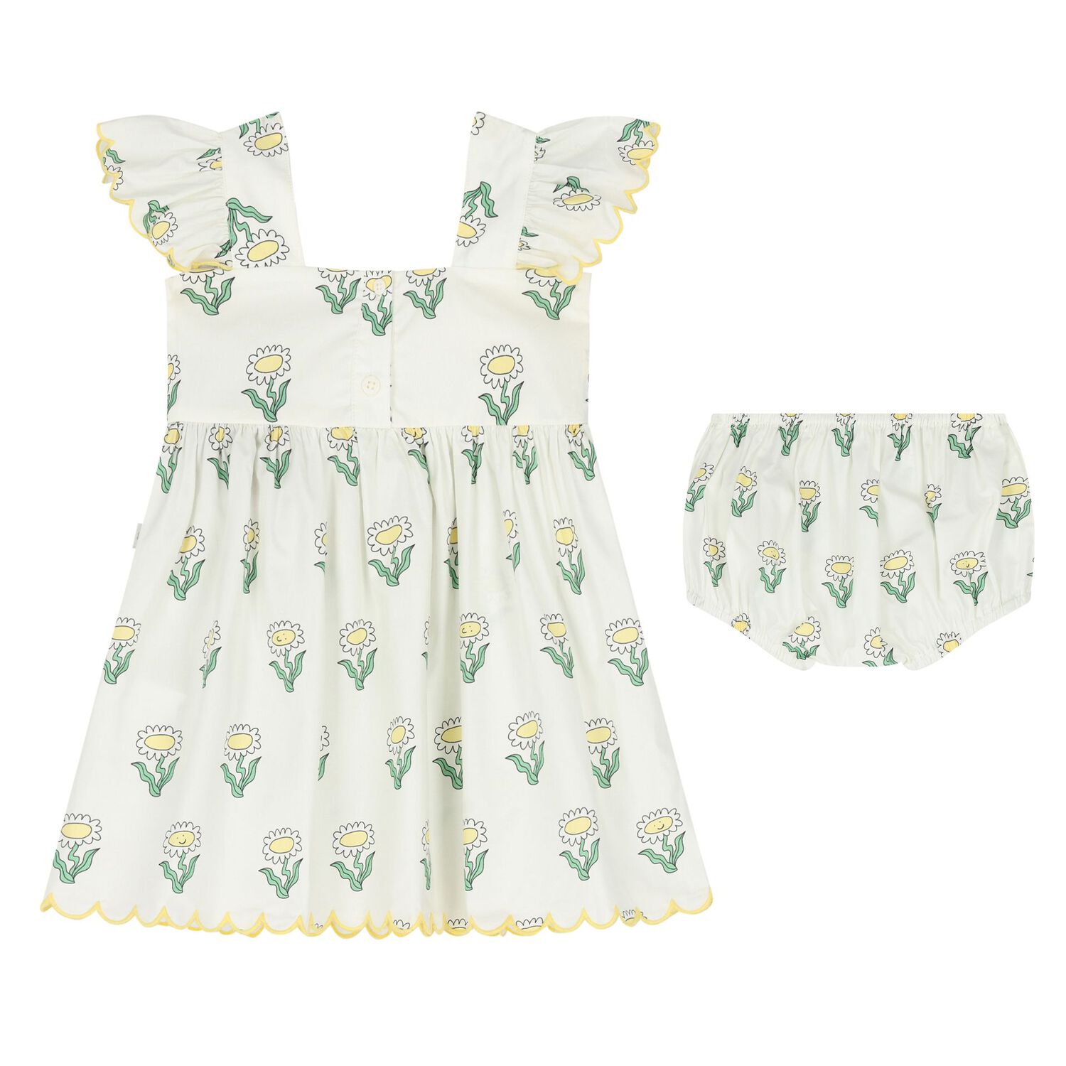 Younger Girls Ivory Daisy Dress Set, 1, hi-res image number null