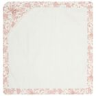Baby Girls Ivory & Pink Toile De Jouy Hooded Towel, 3, hi-res